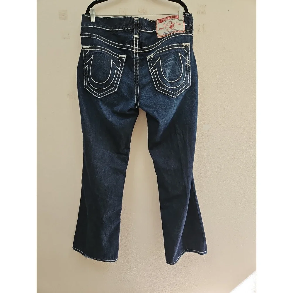 True Religion Joey Super T Denim Jeans Mens Size 36x33  Actual 36×31  USA